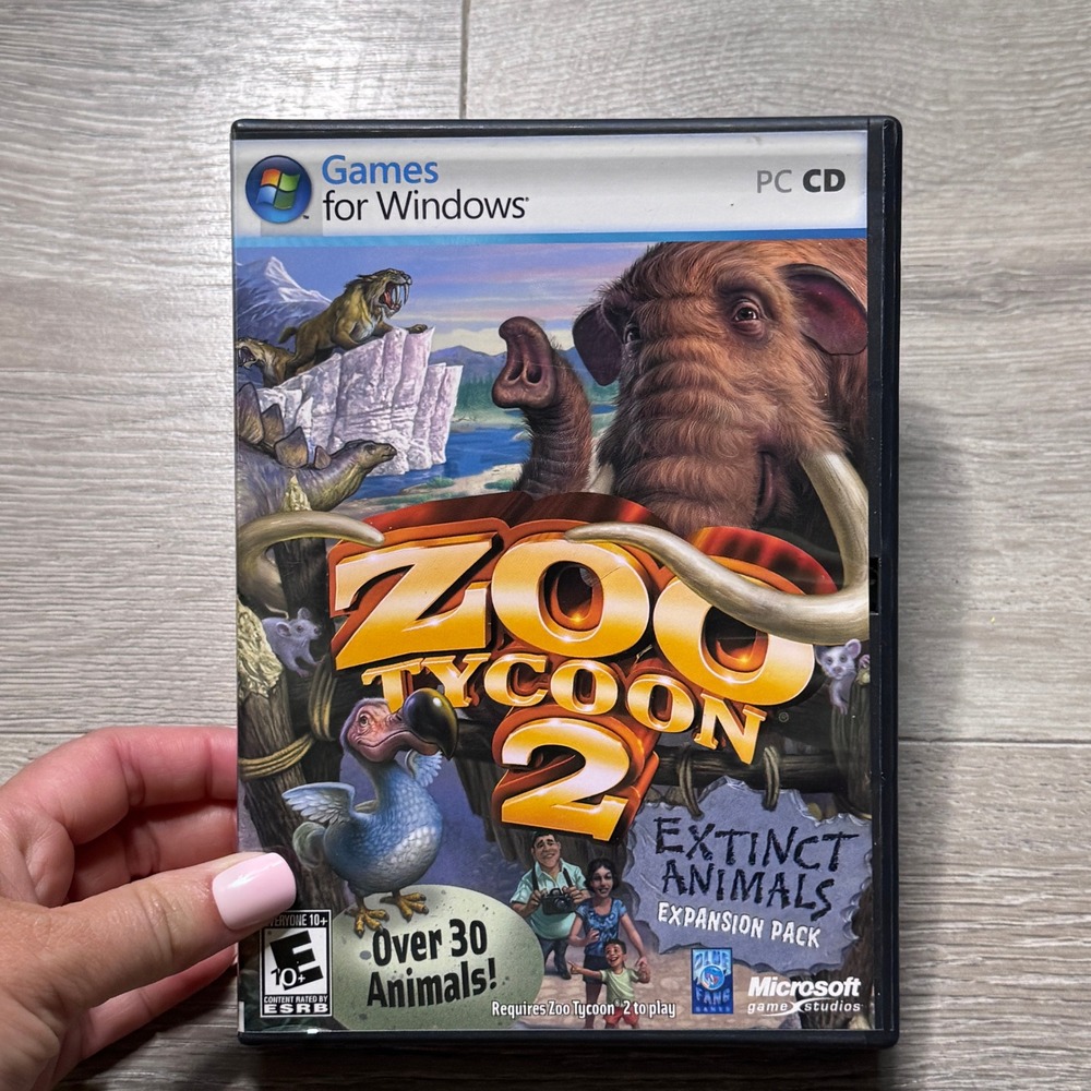 Zoo Tycoon 2 Extinct Animals Expansion Pack PC CD Microsoft 2007 Simulation Game
